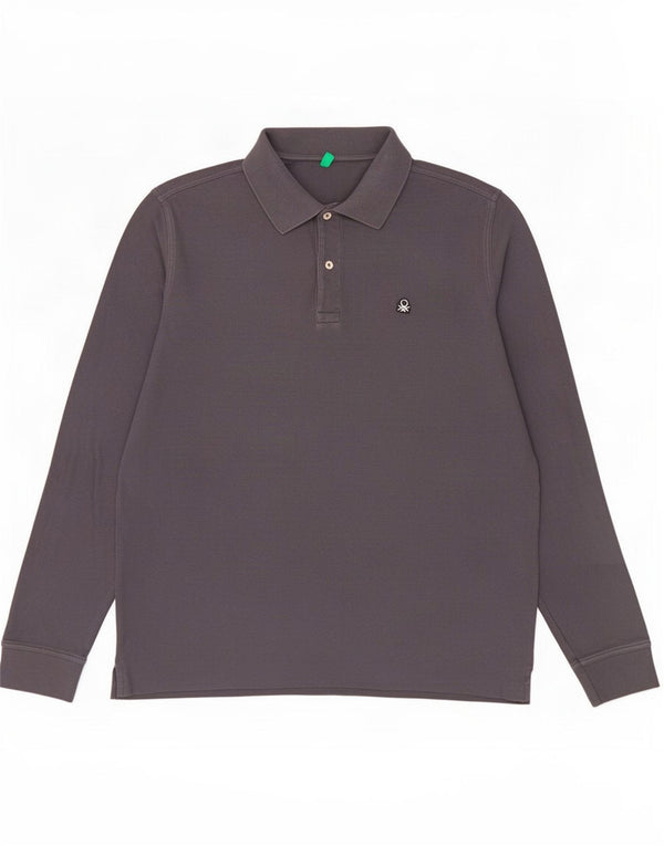 Benetton muška polo majica dugih rukava, veliki tamnoplavi pamuk