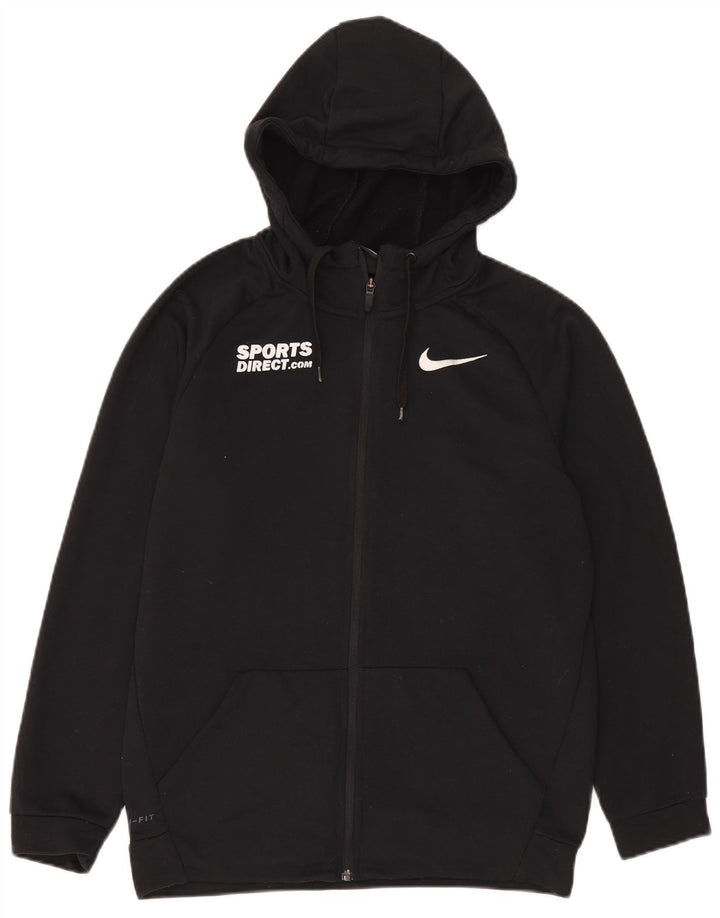 Nike muški Dri Fit Graphic Zip pulover s kapuljačom mali crni poliester