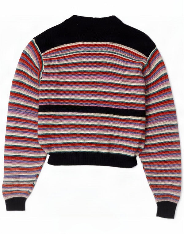 Vintage ženski kardigan džemper UK 14 Medium Multicolored Striped