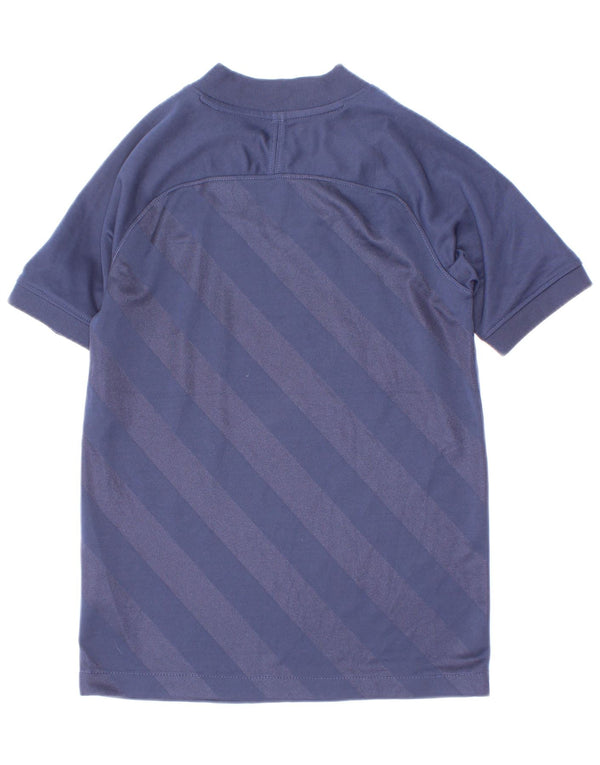 Nike Boys Dri Fit T-Shirt Top 6-7 Years XS tamnoplavi prugasti poliester