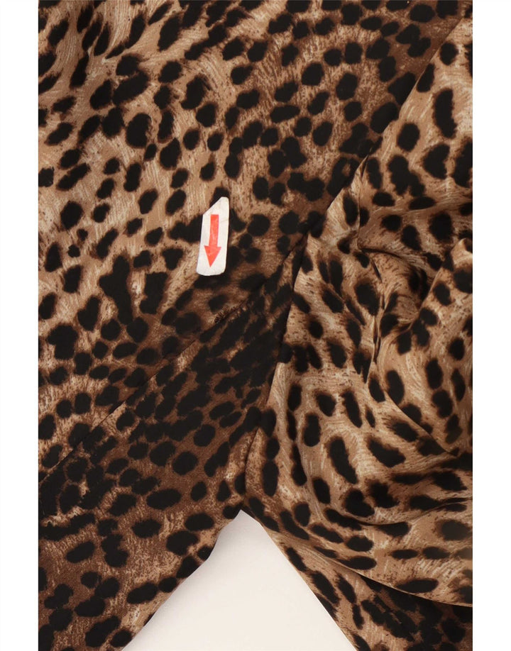 Zara ženska jakna s 1 gumbom UK 14 Large Brown Animal Print Polyester
