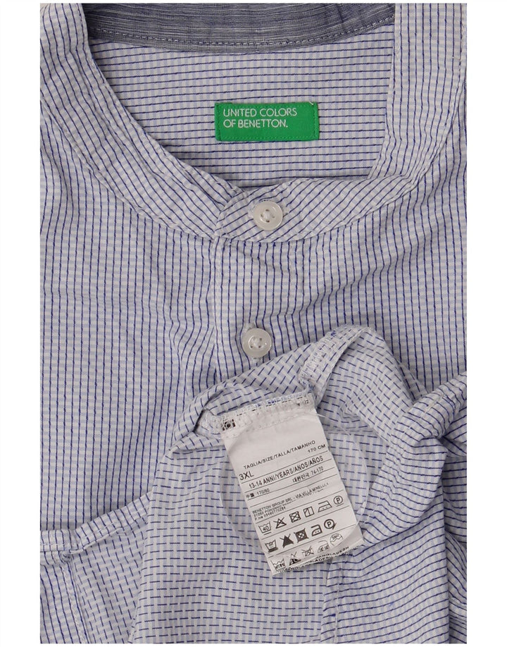 BENETTON Košulja za dječake 13-14 godina 3XL plavi pamuk na karo
