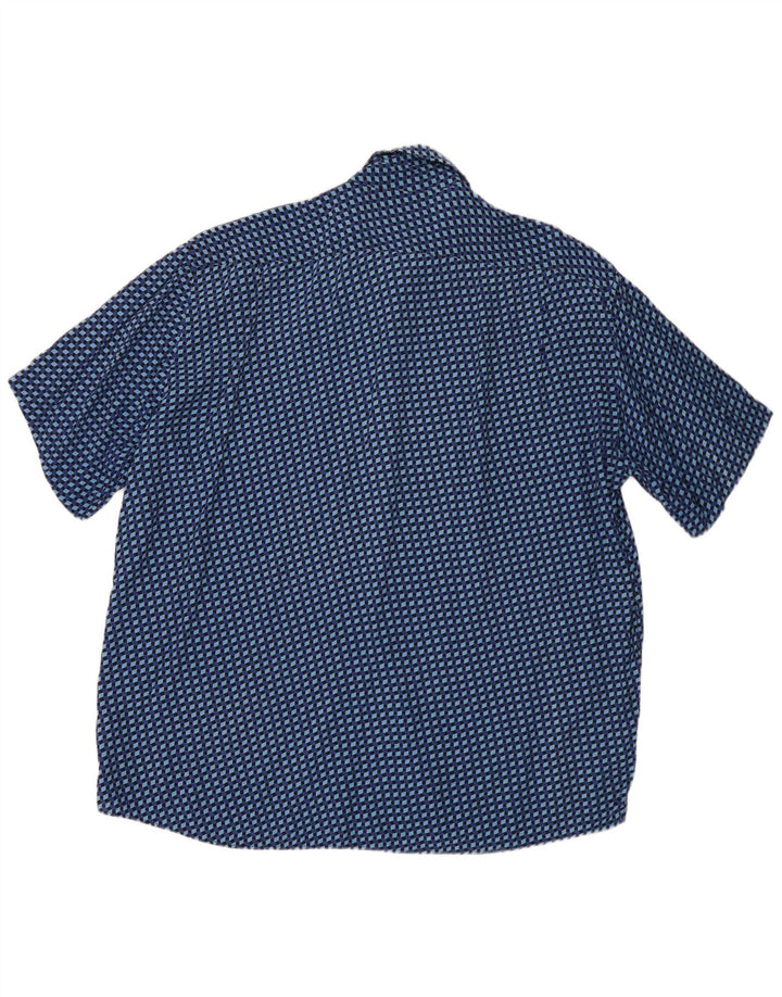 Vintage muška košulja kratkih rukava 2XL plava geometrijska