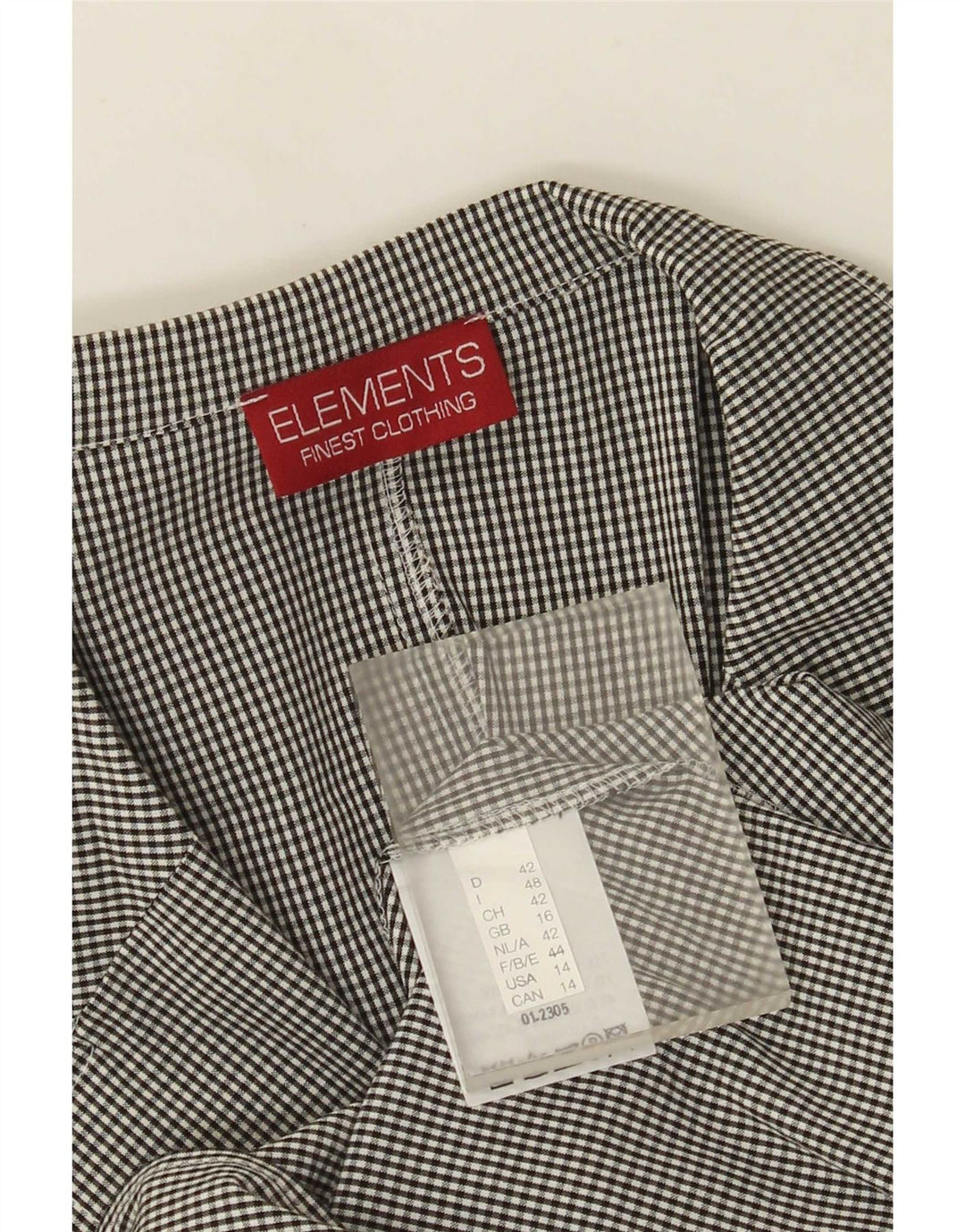 Elements ženska majica 3/4 rukava UK 16 velika crna viskoza u gingham