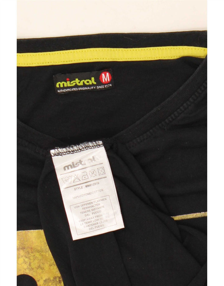 Srednji crni pamuk, muška majica s grafičkim motivima Mistral