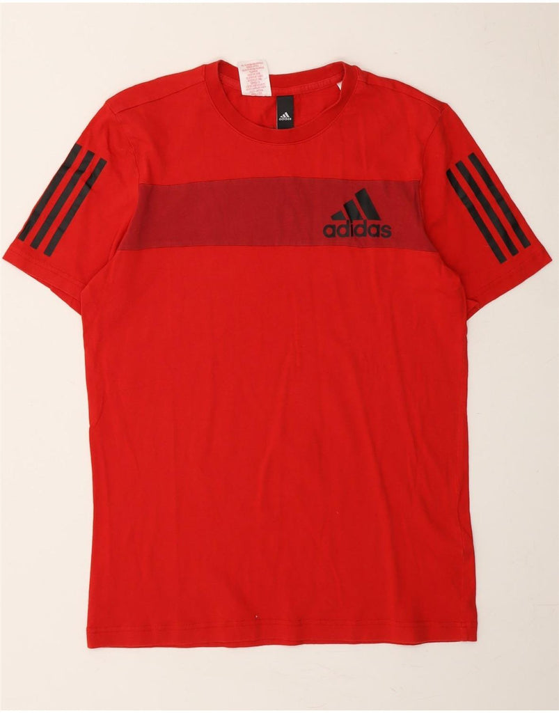 ADIDAS Boys Graphic T-Shirt Top 15-16 Years XL Red Cotton Vintage Adidas and Second-Hand Adidas from Messina Hembry 