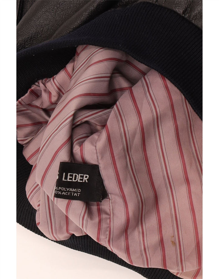Vintage muška kožna jakna UK 42 XL crna koža