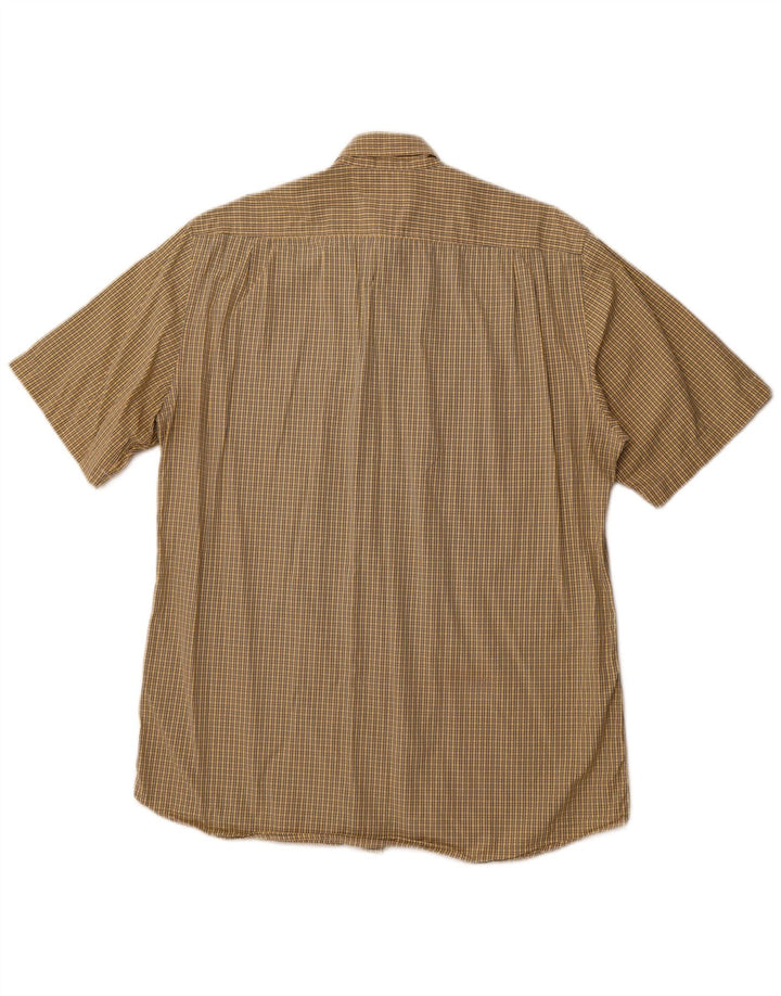 HUGO BOSS Muška košulja kratkih rukava, veličina 40, pamuk srednje žute kare