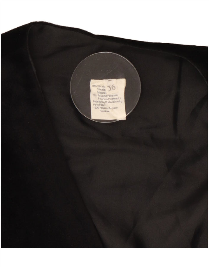 VINTAGE ženska otvorena bolero jakna IT 36 XS crni triacetat