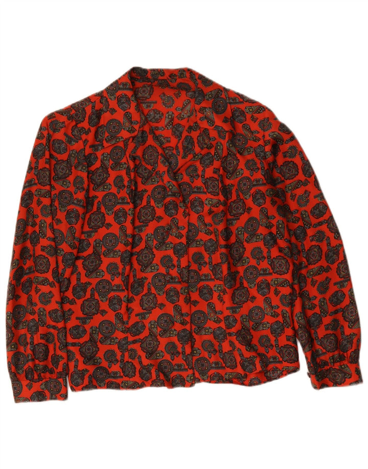 Vintage ženska košulja bluza UK 16 velika crvena geometrijska