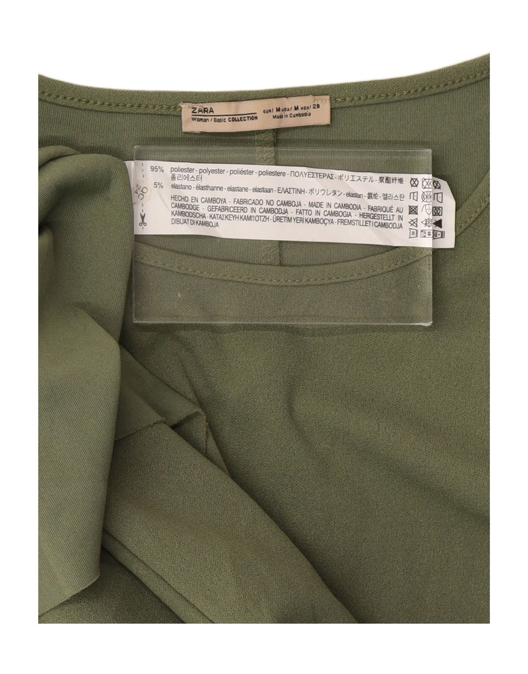 ZARA Womens A-Line Dress UK 12 Medium Green Polyester Vintage Zara and Second-Hand Zara from Messina Hembry 