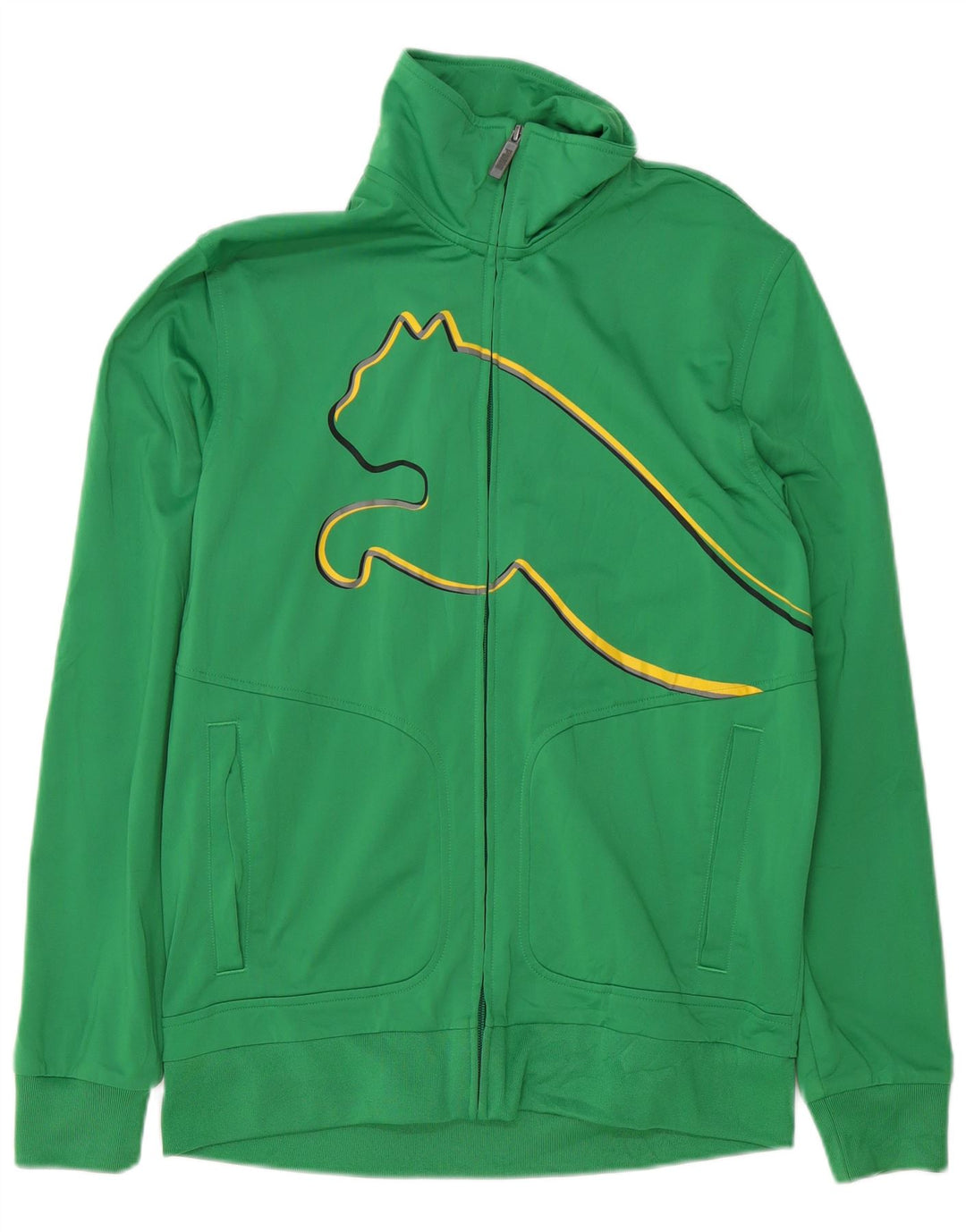 PUMA muška grafička trenirka, gornja jakna srednje zelene boje od poliestera