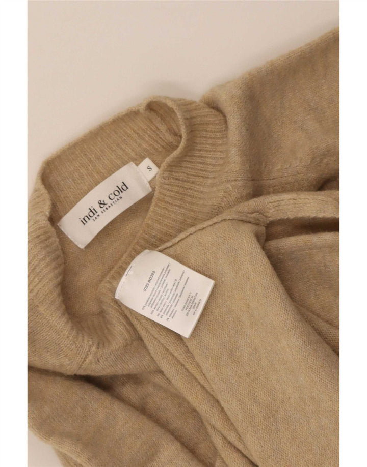 Indi & Cold ženski prekomjerni džemper s kornjačastim ovratnikom UK 10 Small Beige