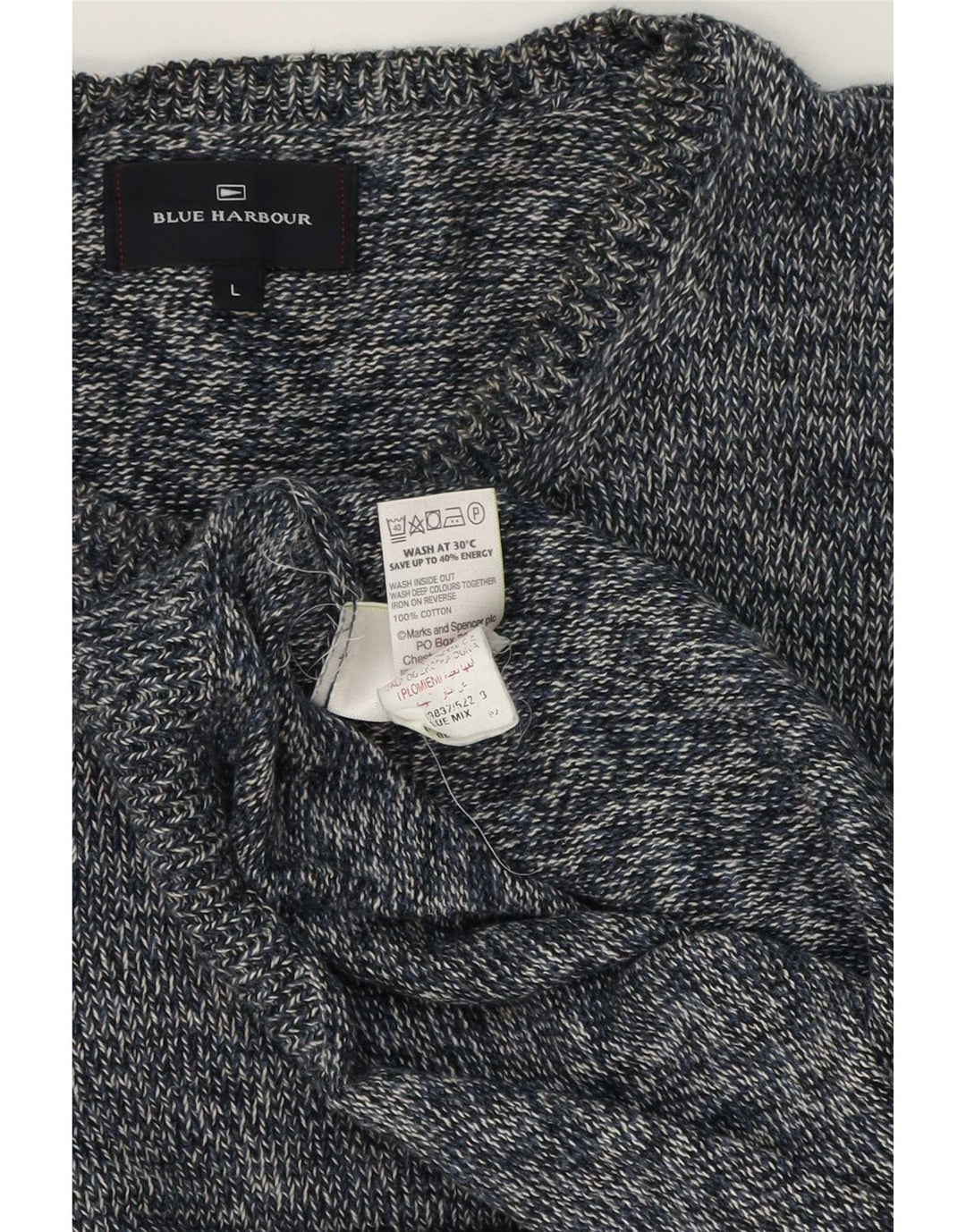 Marks & Spencer muški pulover s okruglim izrezom Blue Harbor, veliki tamnoplavi