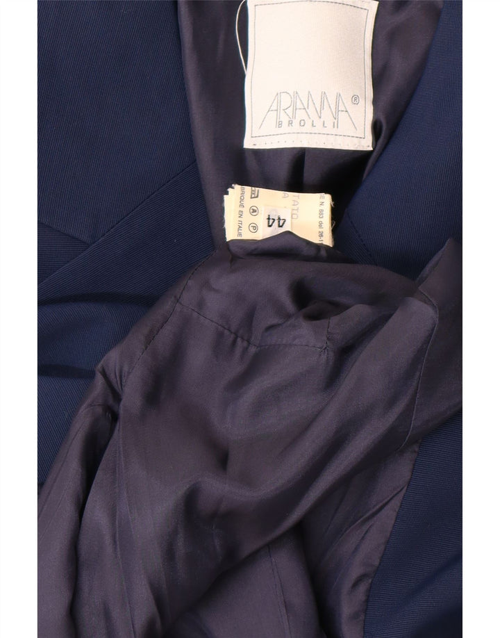 Vintage ženski sako s 1 gumbom IT 44 Srednje tamnoplavi acetat