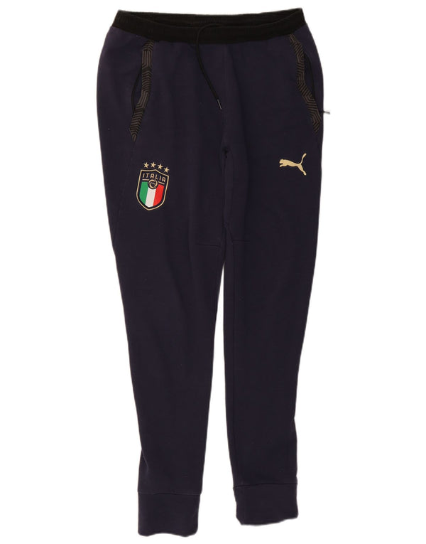 Puma Mens Italia Graphic Trenirka Hlače Joggers Srednji tamnoplavi pamuk