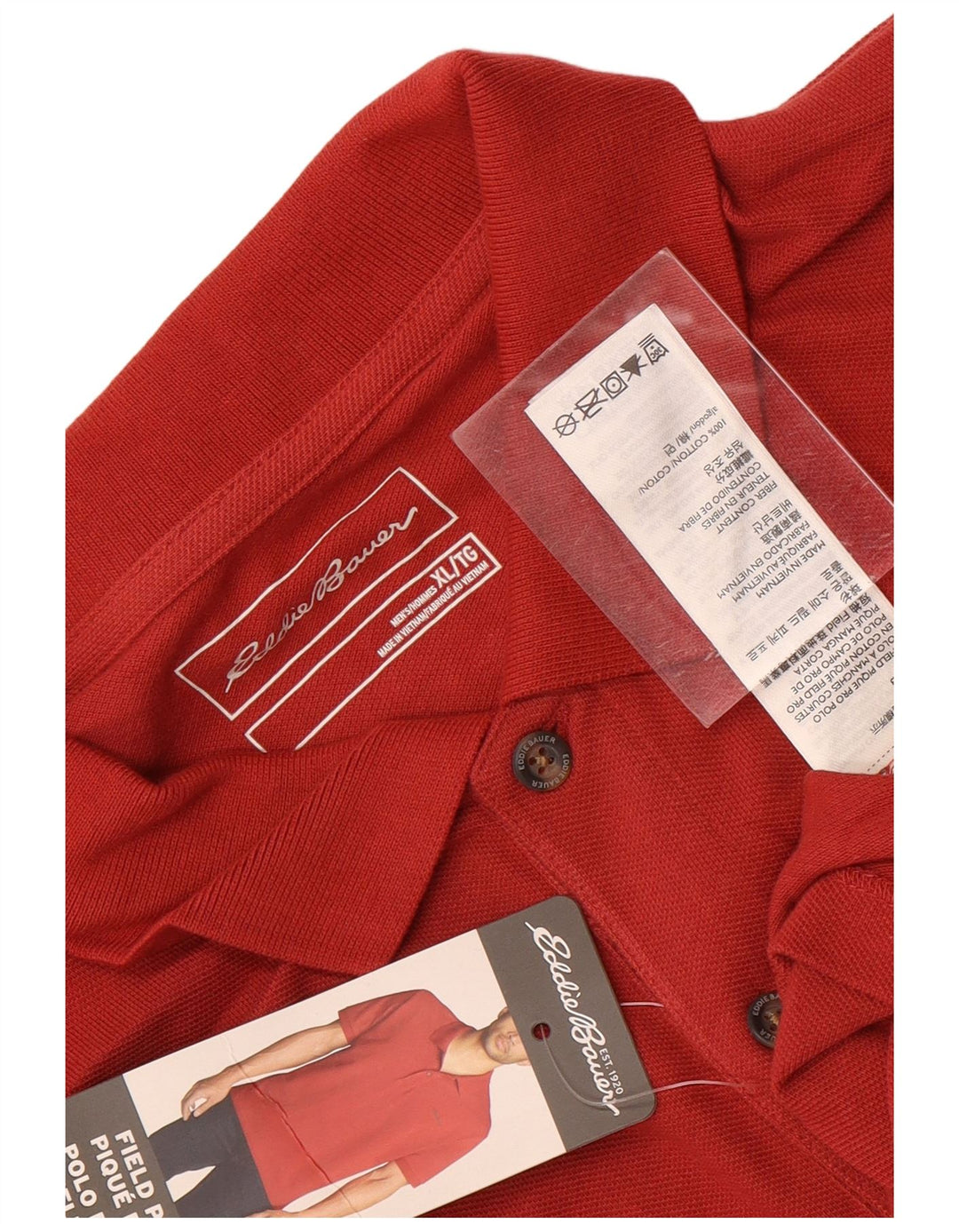 Eddie Bauer muška polo majica XL crveni pamuk