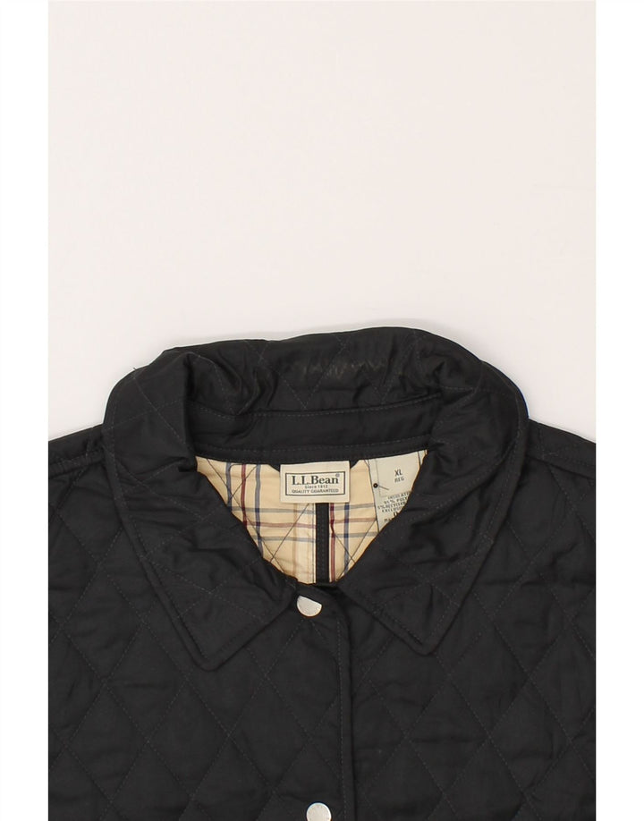 L.L.BEAN Womens Quilted Jacket UK 18 XL Black Polyester Vintage L.L.Bean and Second-Hand L.L.Bean from Messina Hembry 
