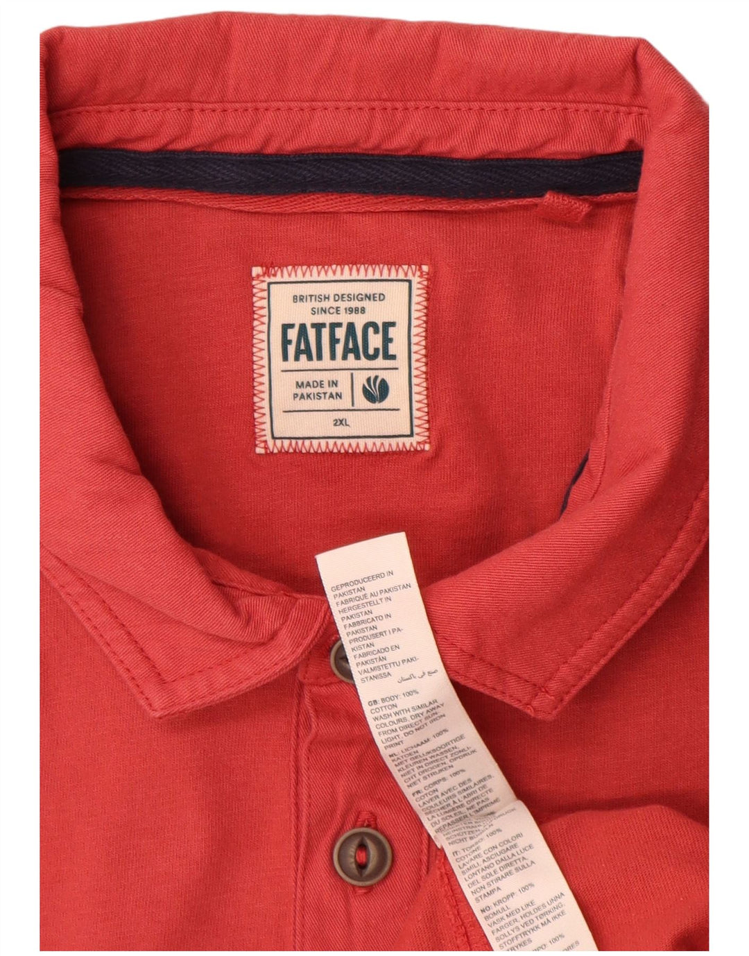 Fat Face Mens Polo Shirt 2XL Red Cotton