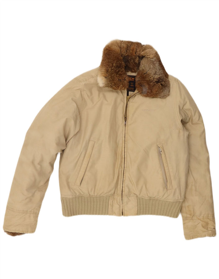 Woolrich ženska podstavljena jakna UK 14 srednje bež pamuk