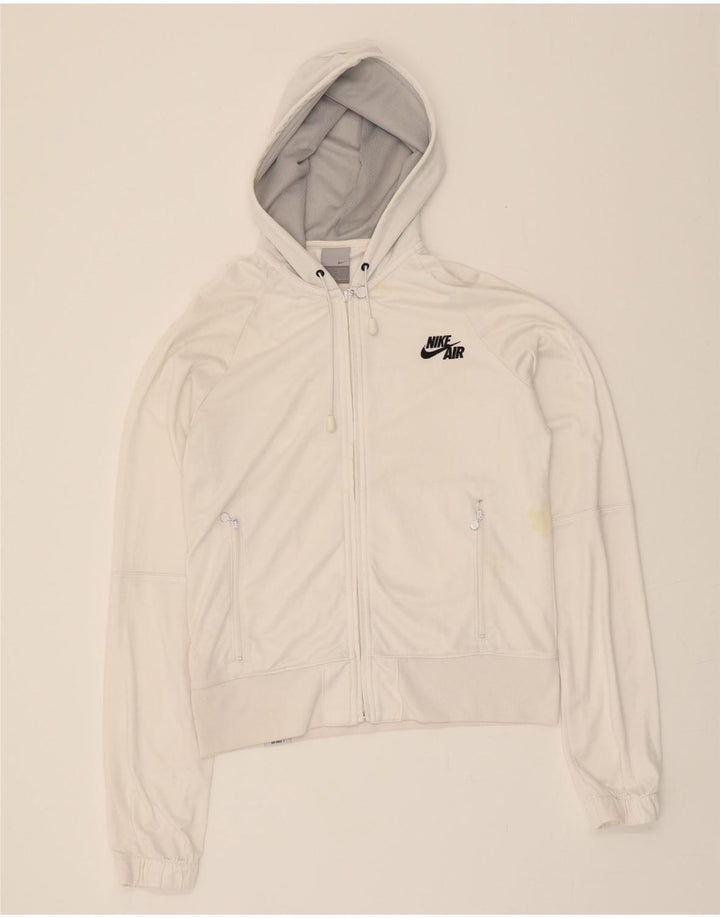 NIKE Womens Zip Hoodie Sweater UK 14 Large White Vintage Nike and Second-Hand Nike from Messina Hembry 