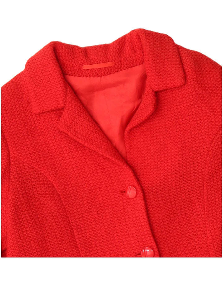 VINTAGE Ženska jakna sa 4 gumba UK 16 Velika crvena