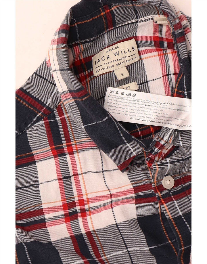 Jack Wills muška uska košulja malenog tamnoplavog kariranog pamuka
