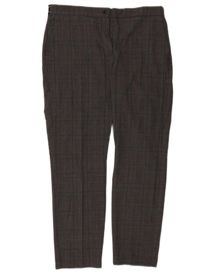 Zara ženske uske chino hlače XL W32 L27 sivi karirani poliester