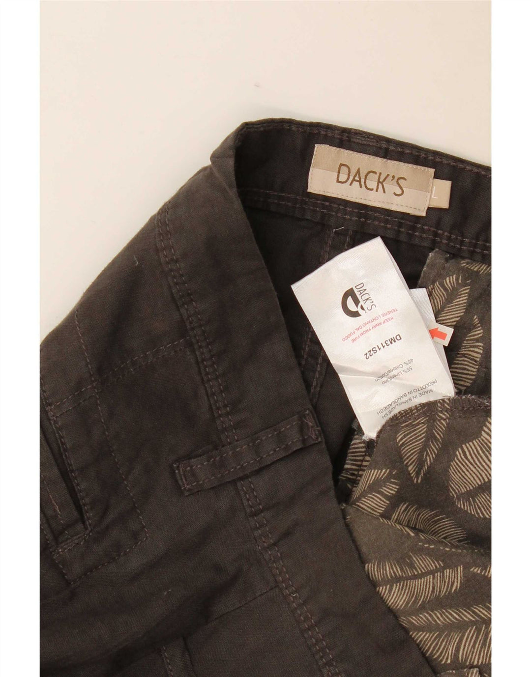 Dack's muške uske kargo hlače Large W34 L32 sivi lan