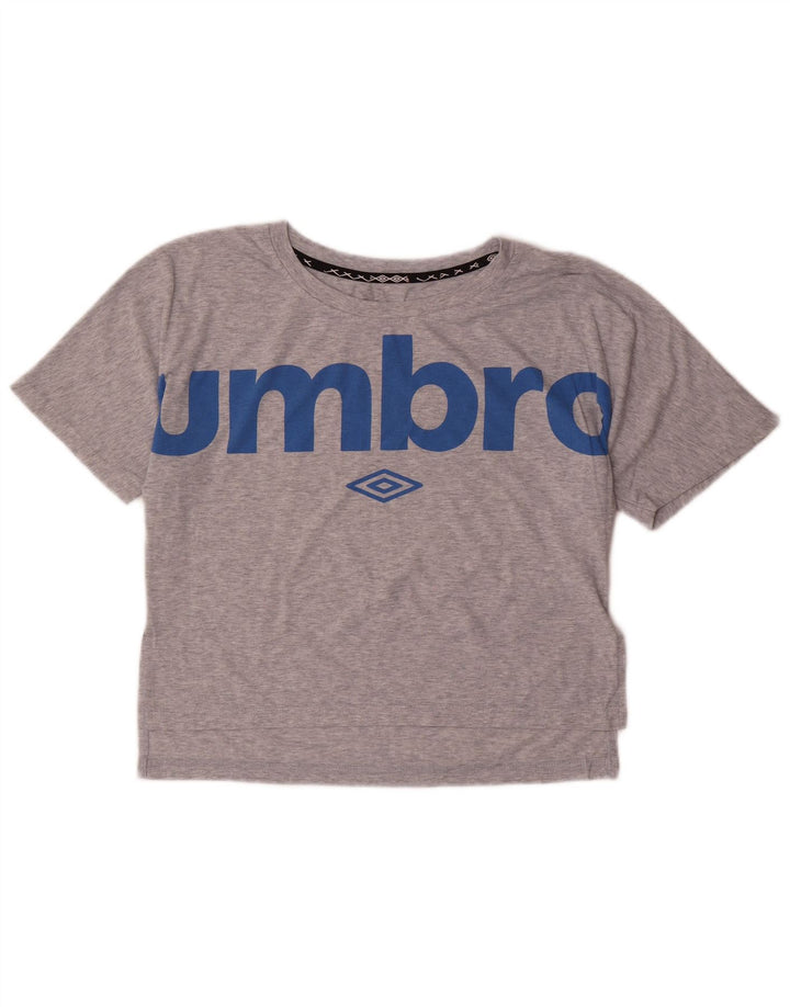 UMBRO ženska majica kratkih rukava s grafičkim motivima UK 14 srednje sivi flekasti poliester