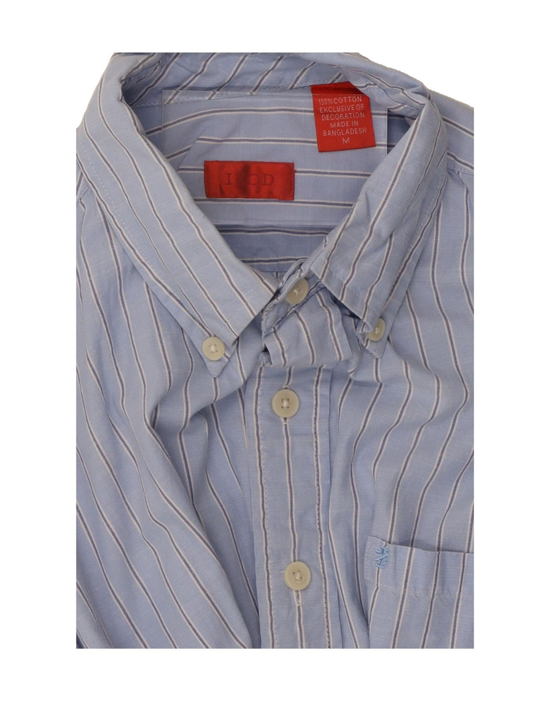 IZOD Mens Shirt Medium Blue Pinstripe Cotton Vintage Izod and Second-Hand Izod from Messina Hembry 
