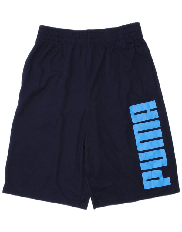 Puma Boys Graphic Sport Shorts 13-14 Years Large Navy Blue Poliester
