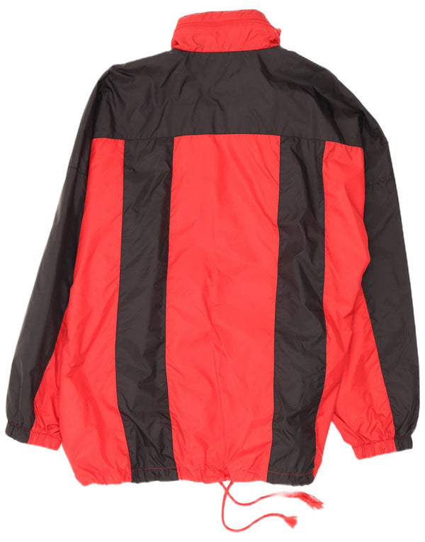 Vintage Mens Hooded Rain Jacket UK 40 Large Red Colourblock Polyamide