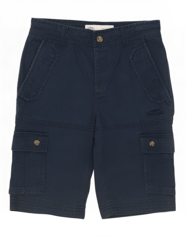 Weird Fish Mens Cargo Shorts Medium W32 Navy Blue Cotton