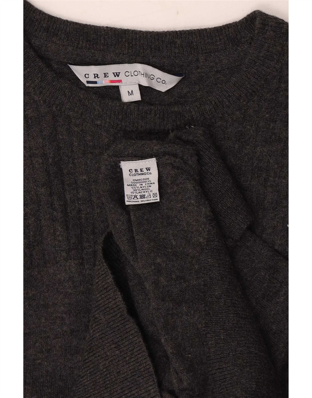 Crew Clothing Muški džemper s brodskim izrezom srednje sivi najlon