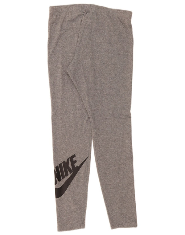 Nike Womens Graphic Leggings UK 14 Large Grey Cotton