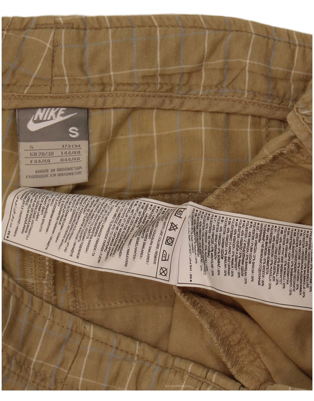 Nike Mens Regular Fit Chino Shorts Small W30 Beige Check