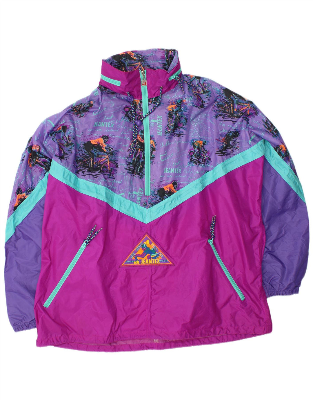 J JEANTEX Muška kišna jakna s kapuljačom UK 44/46 2XL Purple Colourblock