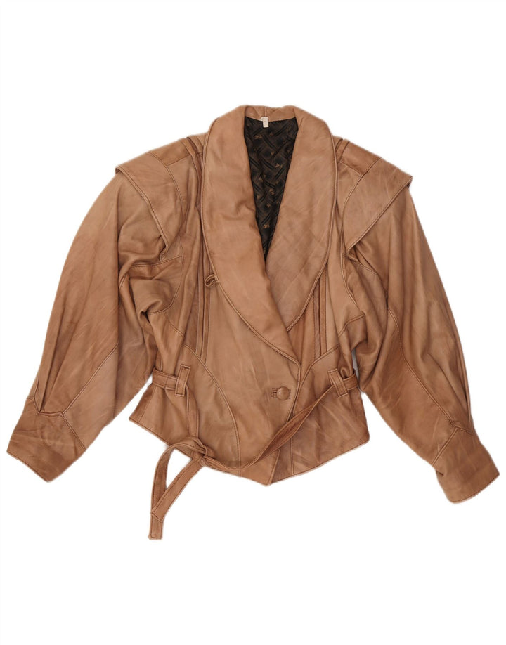 VINTAGE ženska kožna jakna UK 14 velika bež