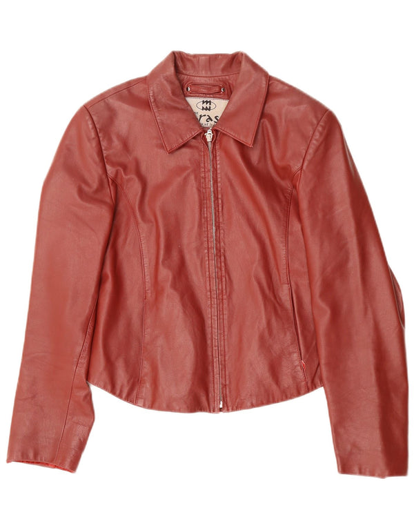 Vintage ženska kožna jakna UK 14 velika crvena koža