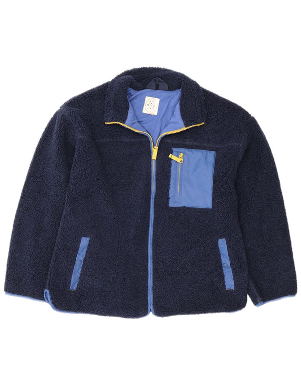 White Stuff Womens Fleece Jacket UK 12 Medium Navy Blue Polyester