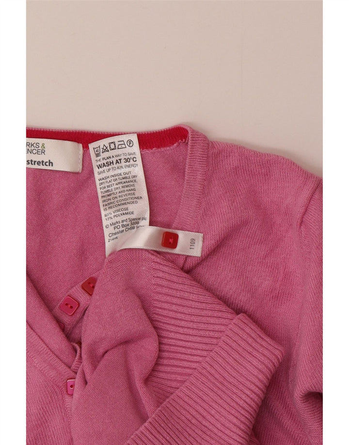 Marks & Spencer ženski džemper s dugmadima i ovratnikom UK 8 Mala ružičasta viskoza