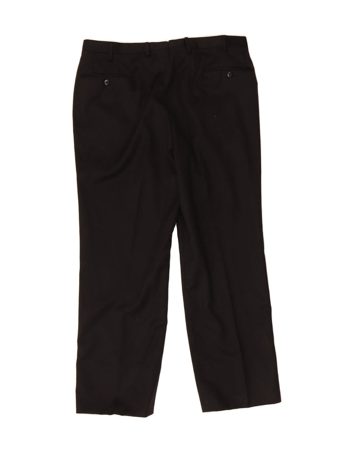 VINTAGE Mens Slim Suit Trousers W34 L28 Black Vintage Vintage and Second-Hand Vintage from Messina Hembry 