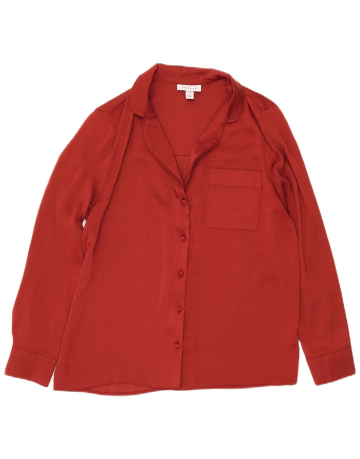 Topshop ženska košulja bluza UK 10 mali crveni poliester