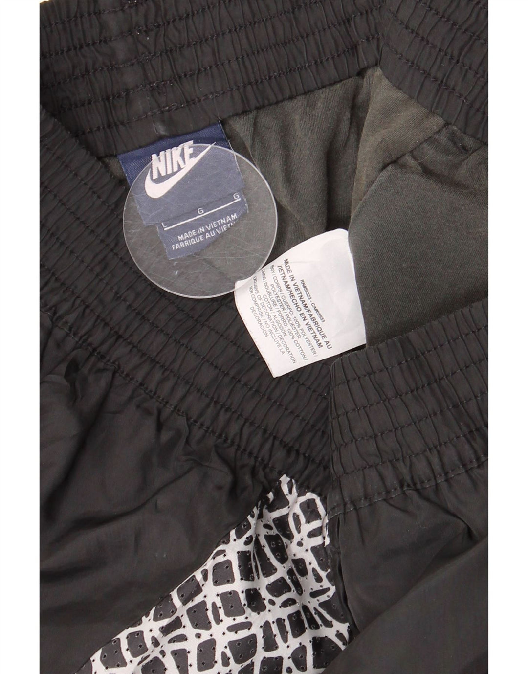 NIKE ženske sportske kratke hlače UK 14 veliki crni geometrijski poliester