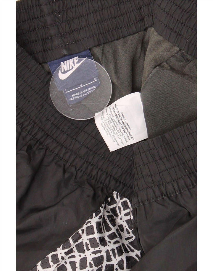 NIKE ženske sportske kratke hlače UK 14 veliki crni geometrijski poliester