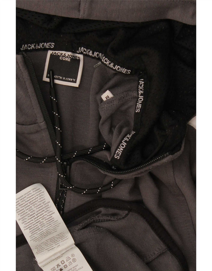 Jack & Jones muški pulover s kapuljačom na patentni zatvarač srednje sivi poliester