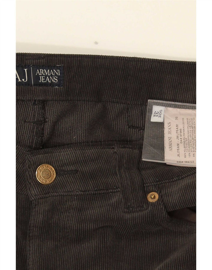 Armani ženske ravne hlače od samta W31 L34 sivi poliester