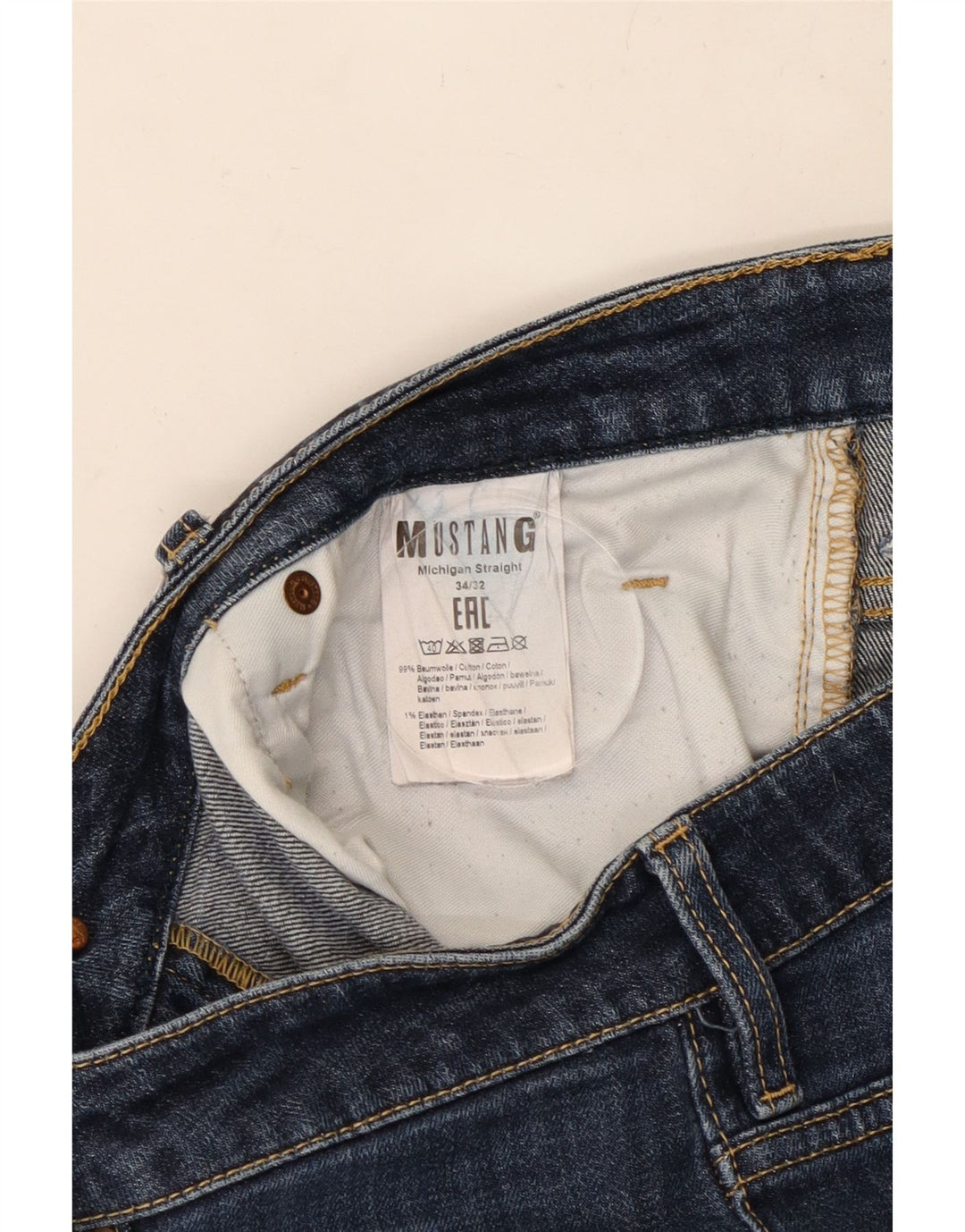 Muške ravne traperice MUSTANG W34 L30 tamnoplavi pamuk