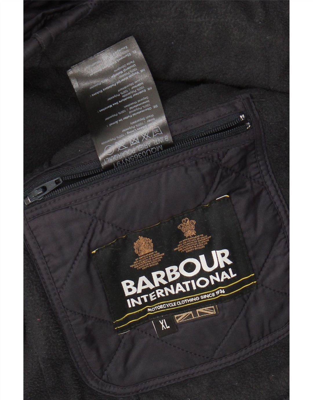 BARBOUR Muška prošivena jakna UK 42 XL tamnoplavi poliamid